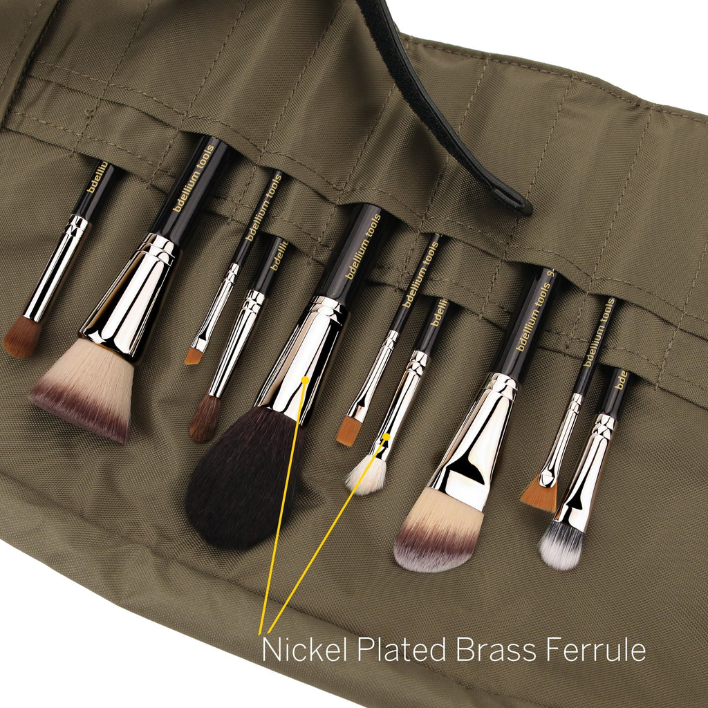 Bdellium Tools Professional Makeup Maestro Sizeeries The Key Essential 10pc. Brush Sizeet with Roll-Up Pouch