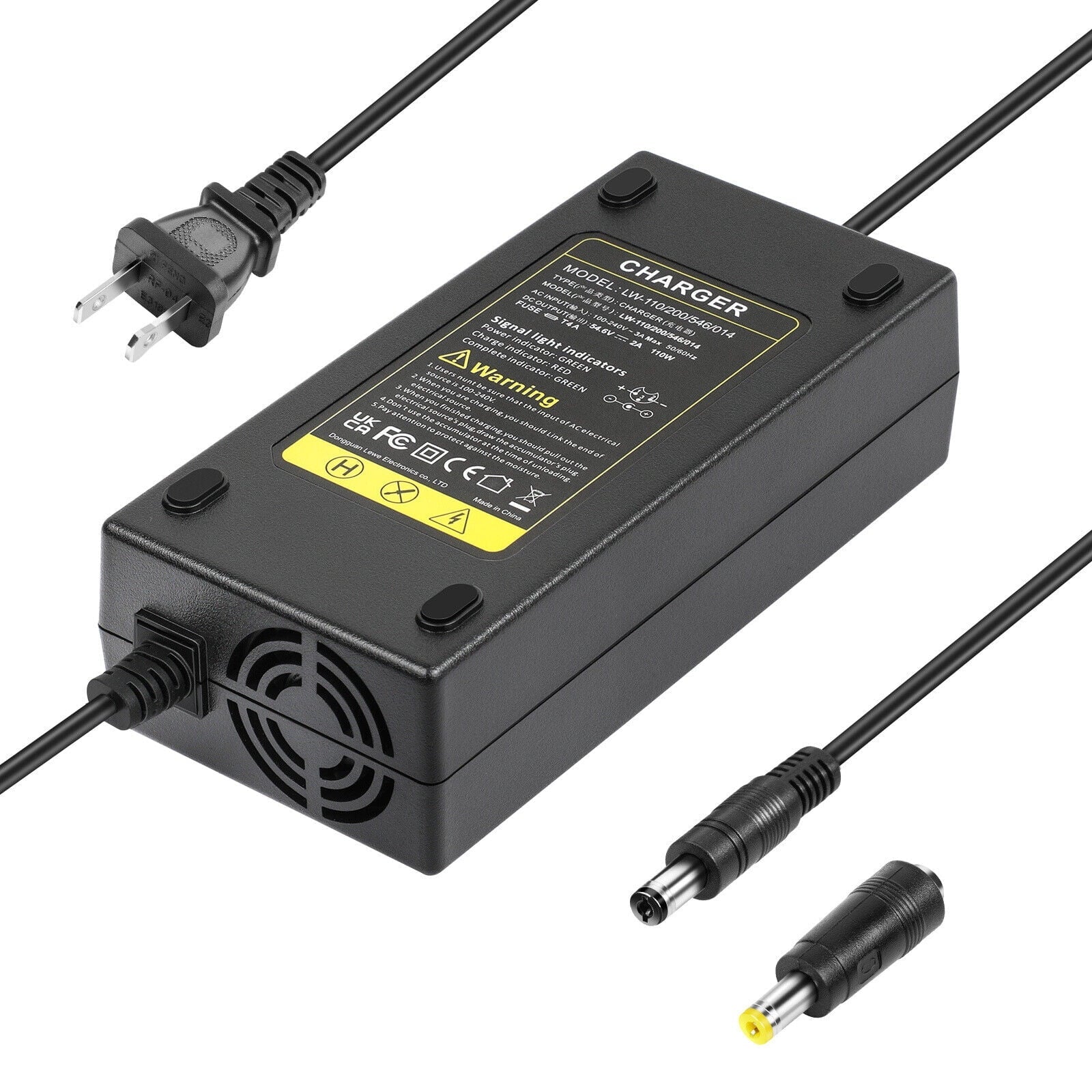 54.6V Charger Power Adapter for 48V Electric Bike E-bike Sizecooter Li-ion Battery