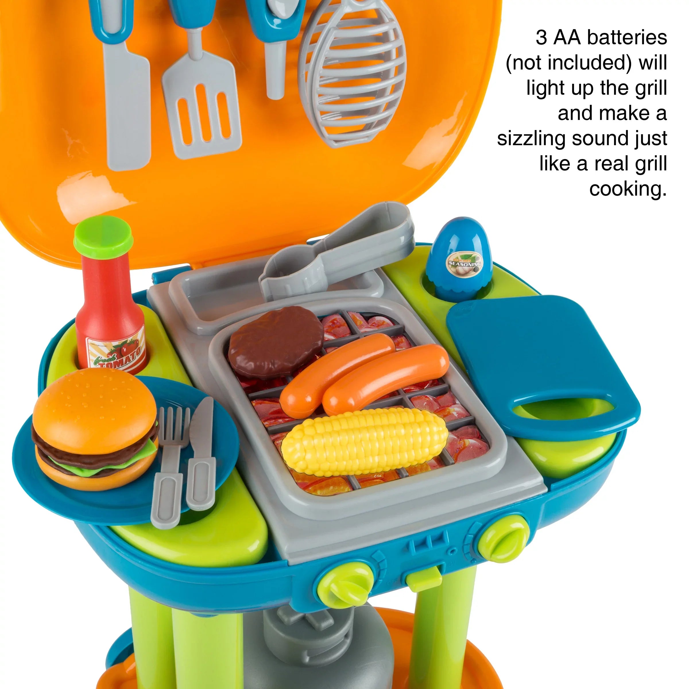 Hey! Play! BBQ Grill Toy Sizeet - Pretend Play Kids Dinner Play Sizeet