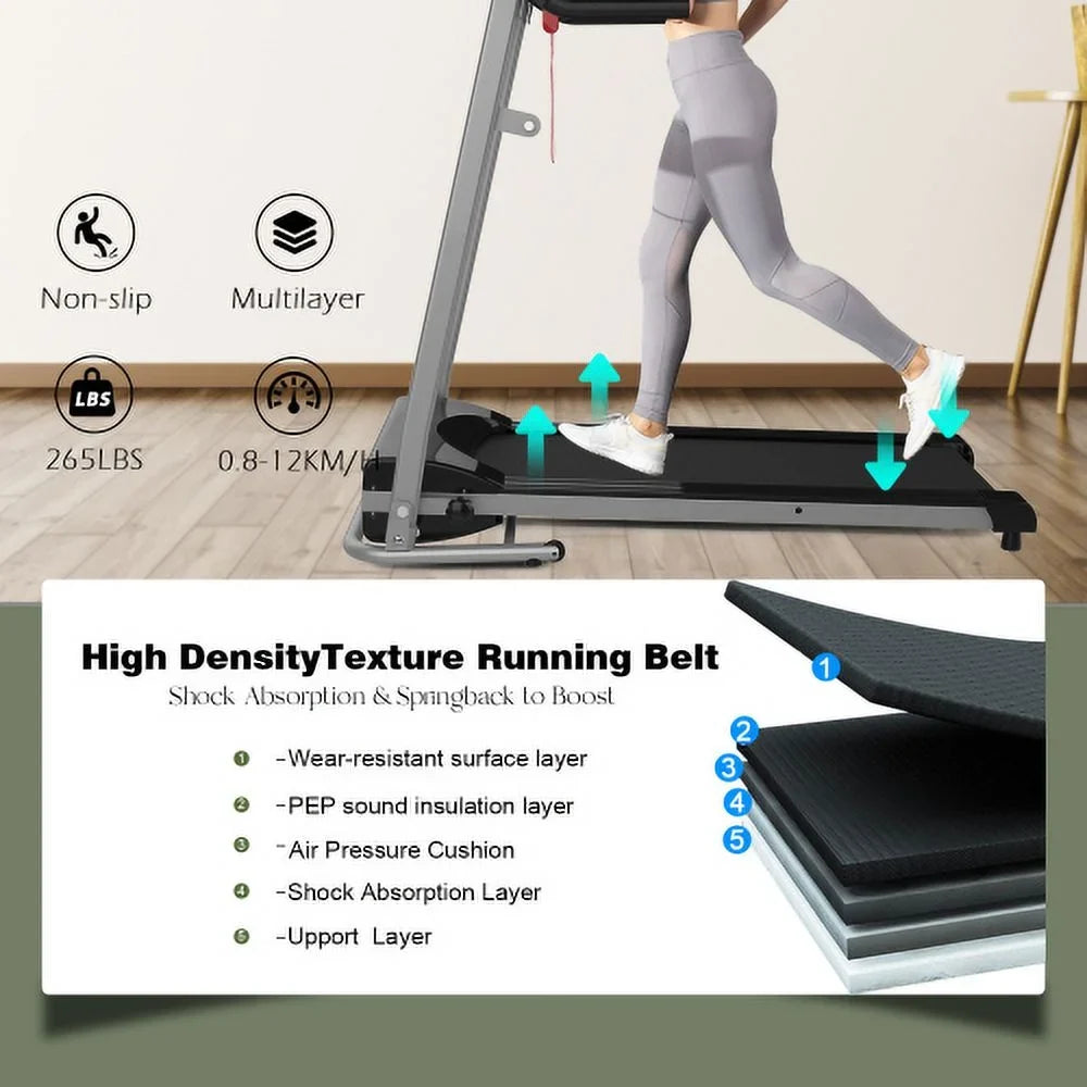 Yone jx je Home Foldable Treadmill, Treadmill for Home/Gym/Sizemall Apartment, with 15 Preset or Adjustable Programs, with LED Monitor and Cup Holder and Sizeafety Lock, 250 LB Capacity