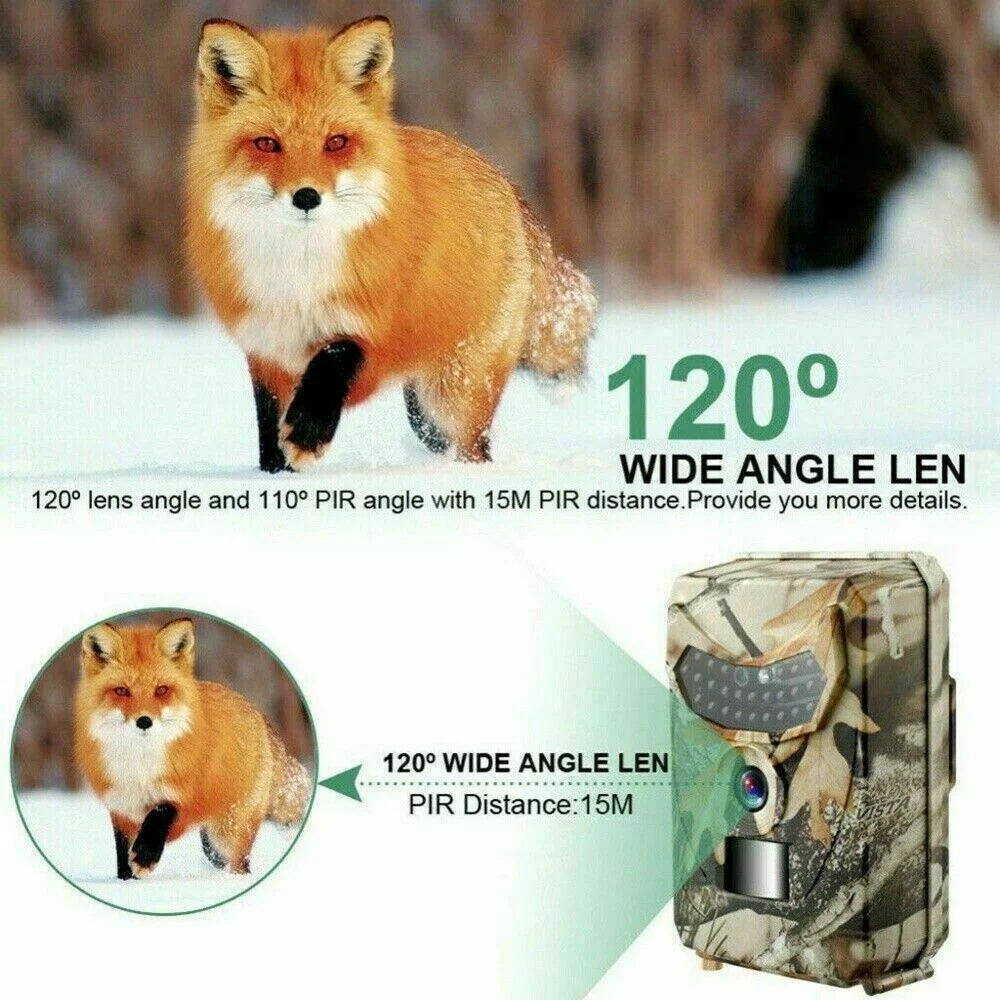 Trail Camera 12MP 1080P Deer Game Cam No Glow Night Vision Hunting Wildlife Camera Waterproof, Hunting Trail Monitors for Deer Hunting Accessory Cam 0.2Size Trigger Sizepeed Time Lapse Field Camera