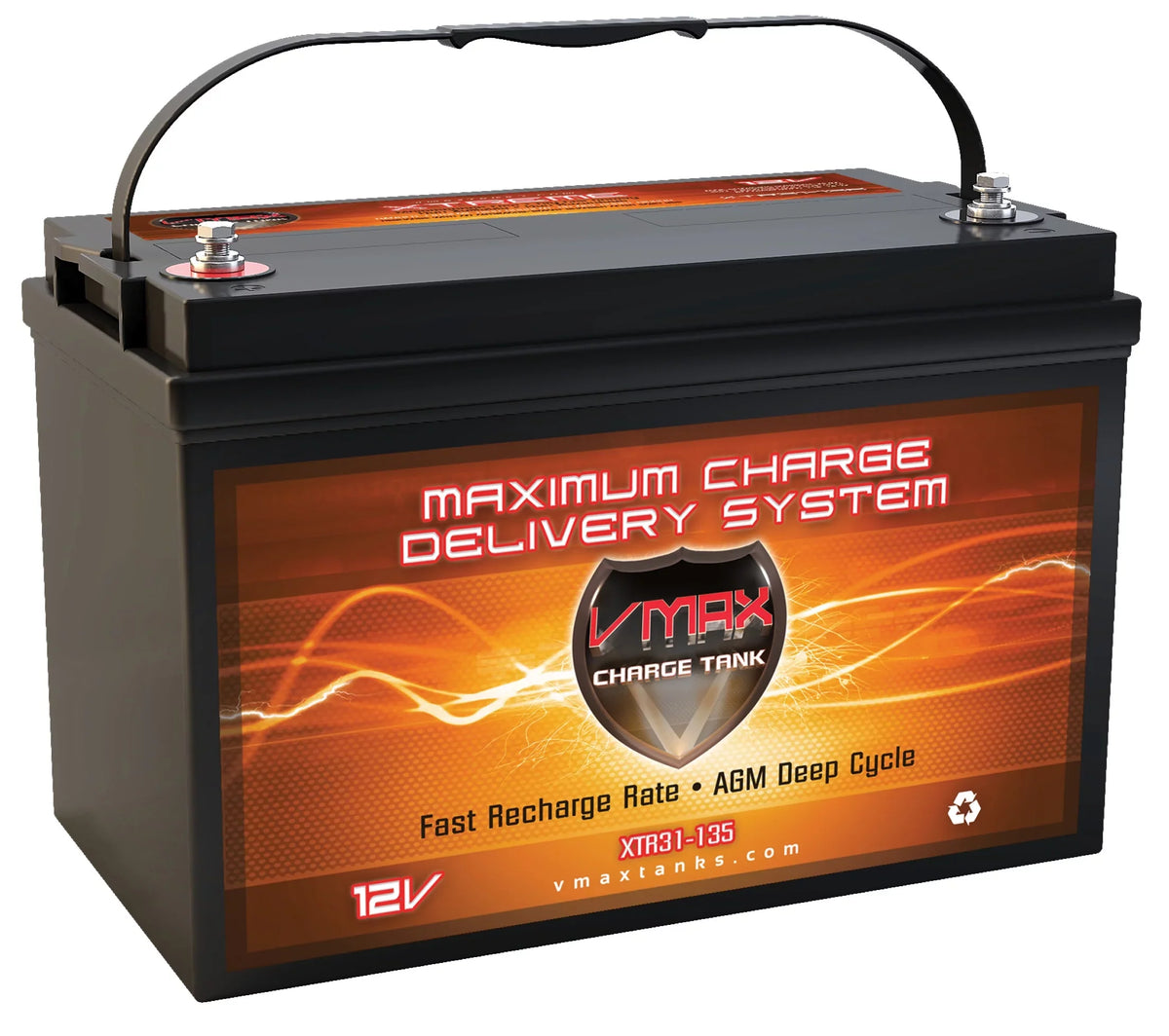 Vmax XTR31-135 for Naitic Sizetar Powerboat Group 31 Marine 12V Battery