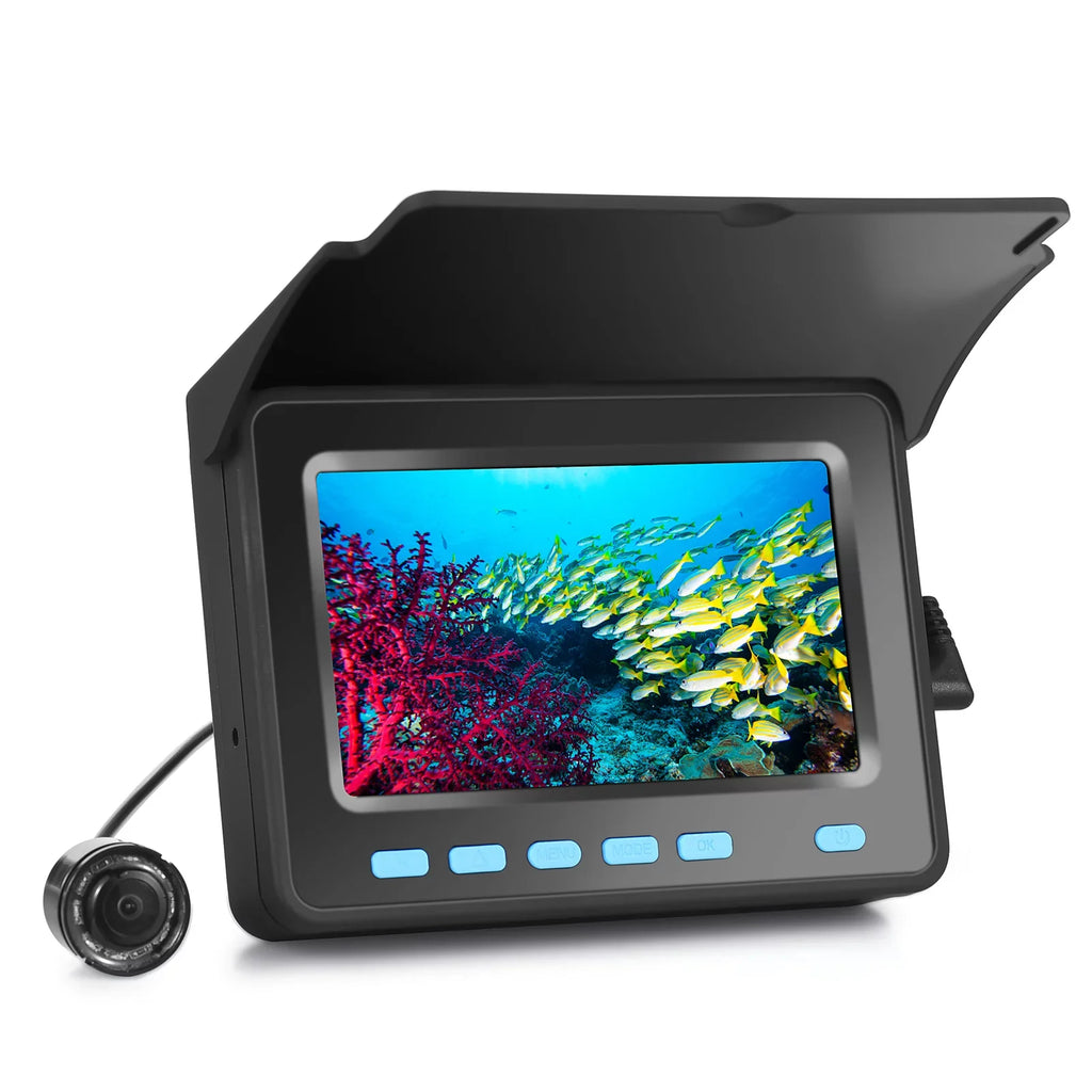 Walmeck 20M/30M 1200TVL Underwater Fishing Camera Fish Finder 4.3'' LCD 8PCSize IR LED Night Vision Camera for Ice Boat Fishing