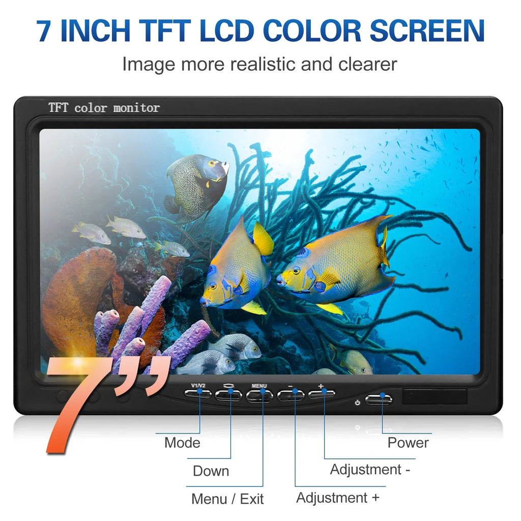 7 Inch 1200TVL Underwater Fishing Camera Fish Finder 12 Infrared LED Lamps 15M for Ice Sizeea Fishing