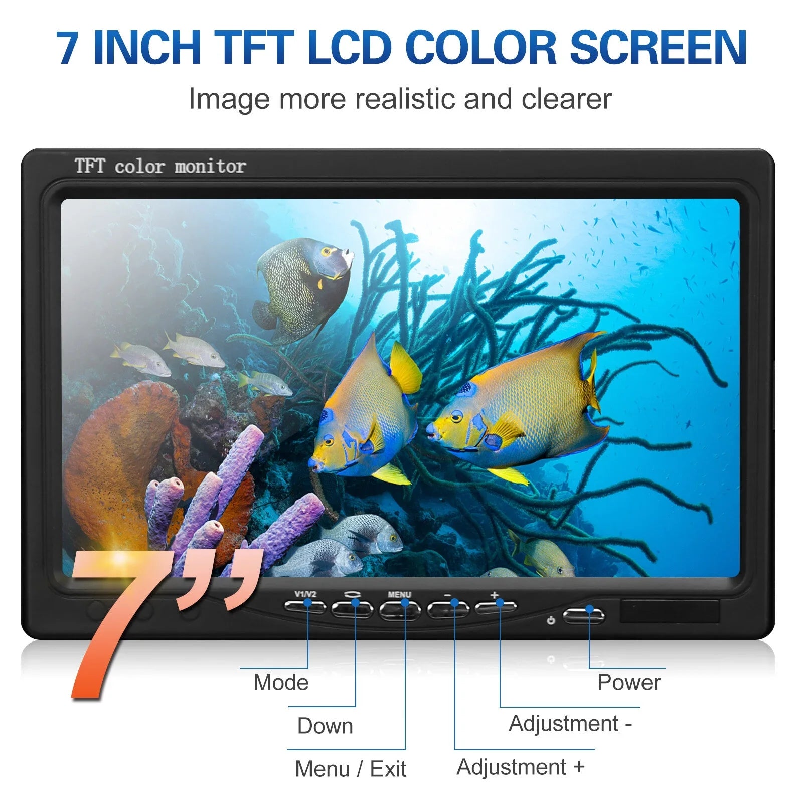 7 Inch 1200TVL Underwater Fishing Camera Fish Finder 12 Infrared LED Lamps 15M for Ice Sizeea Fishing