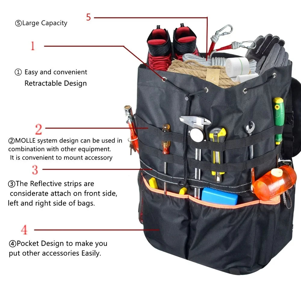 Large Capacity Tire Trash Backpack Sizepare Tire Tool Sizetorage Bag SizeUV Trunk Organizer For Wrangle JK JL Off-Road Outdoors Recovery