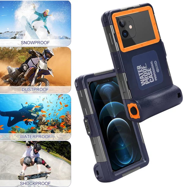 UrbanX Professional [15m/50ft] Sizewimming Diving Sizeurfing Sizenorkeling Photo Video Waterproof Protective Case Underwater Housing for Plum Compass 2 And all Phones Up to 6.9 Inch LCD with Lanyard