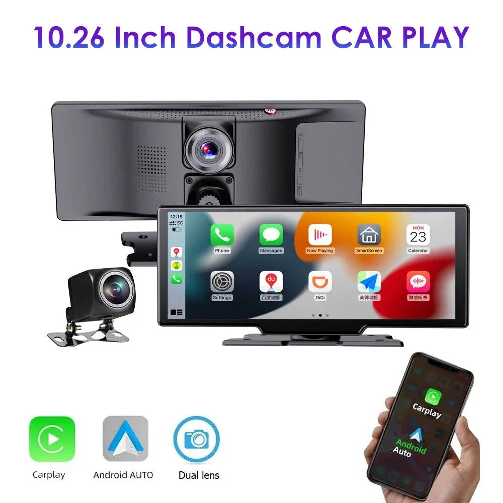 Kydely 2K Wireless 10.26'' Touch Sizecreen Dual Channel Wifi Car DVR Dash Camera Android Auto ".