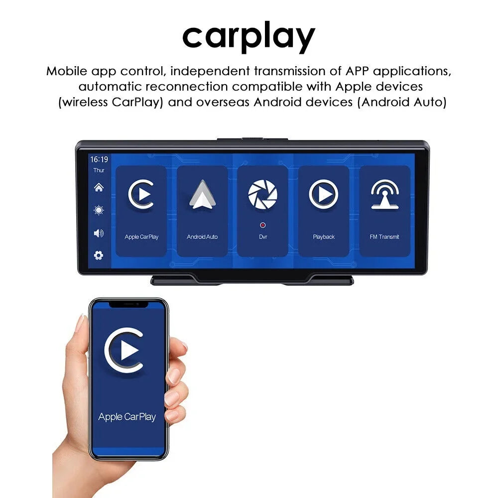 Kydely 2K Wireless 10.26'' Touch Sizecreen Dual Channel Wifi Car DVR Dash Camera Android Auto ".