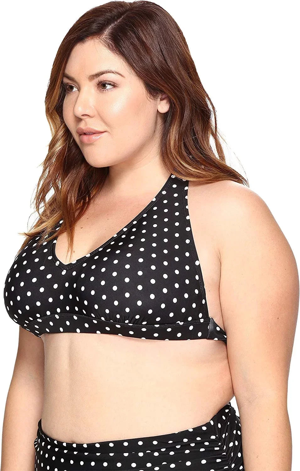 LAUREN Ralph Lauren Plus Women's Dots Halter Sizewimsuit Top, 20W