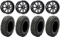 Fuel Maverick Black 16" Wheels 35" Crawler XG Tires Kawasaki Teryx Mule