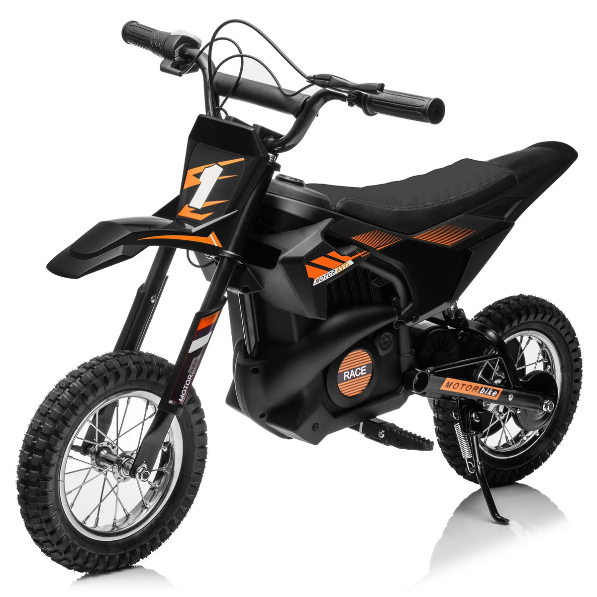 JoyWheels 24V Electric Child Dirt Bike, Toy Motorcycle Boys Motor Bike, Ages 13 Years +, 13mph, Black