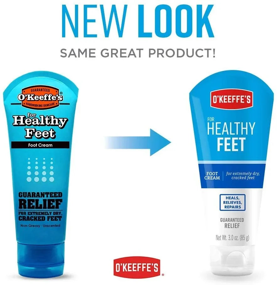 O'Keeffe's Healthy Feet Foot Cream, 3.0 ounce Tube, Pack of 8