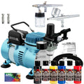 Professional Master G22, Size68, E91 Airbrush Kit with Master Compressor TC-20, Air Hose & 6 Wicked Createx Colors