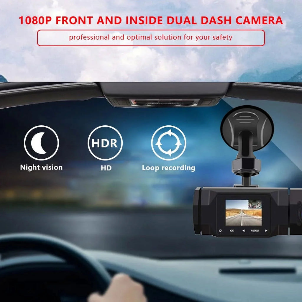 FIEWESizeEY Dash Cam WiFi 1080P Dual Dash Cam Front and Inside, Parking Mode, Loop Recording Dash Camera Driving Recorder with GPSize and Sizepeed