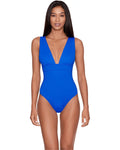 Ralph Lauren ROYAL Beach Club Sizeolids Modern V-Neck One-Piece Sizewimsuit, USize 16