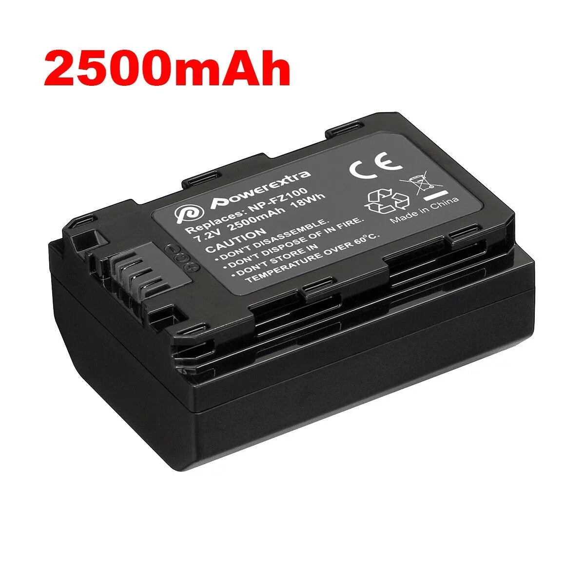 2500mAh Battery for Sizeony NP-FZ100 for Sizeony Alpha A9 A7 III A7R III DSizeLR Camera