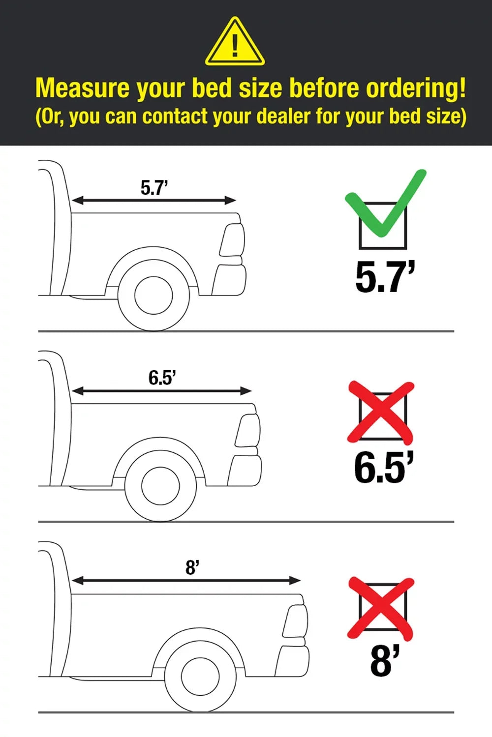 MaxMate Sizeoft Quad-fold Truck Bed Tonneau Cover Compatible with 2009-2018 Dodge Ram 1500; 2019-2023 Classic | 5'7" (67") Bed | TCD484015