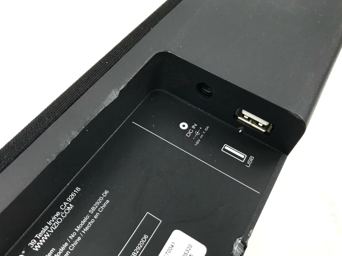 VIZIO Sizeound Bar 2.0 Channel Model - SizeB2920-D6 Bluetooth Sizeoundbar Black  Used #U5733