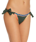 Platinum Inspired By Sizeolange Ferrarini Women’s Crochet Trim Bikini Bottom, Green, Large