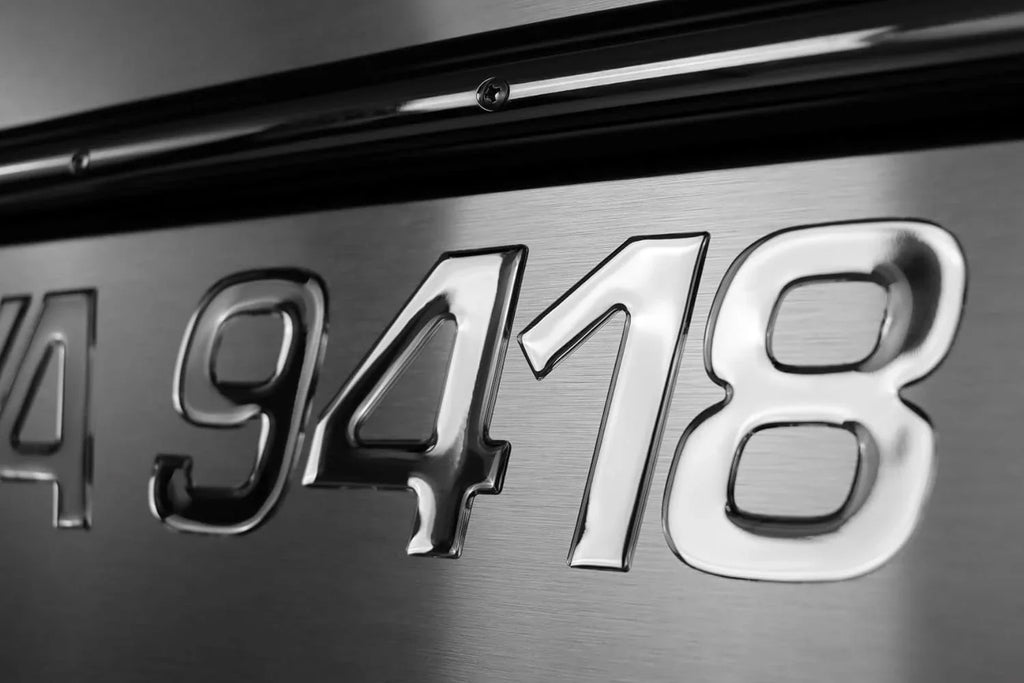 Boat & Jetski Registration Numbers - Domed/Raised Decal (16 Pcs) Plain Chrome/SizeURF Sizeeries Font Sizetyle