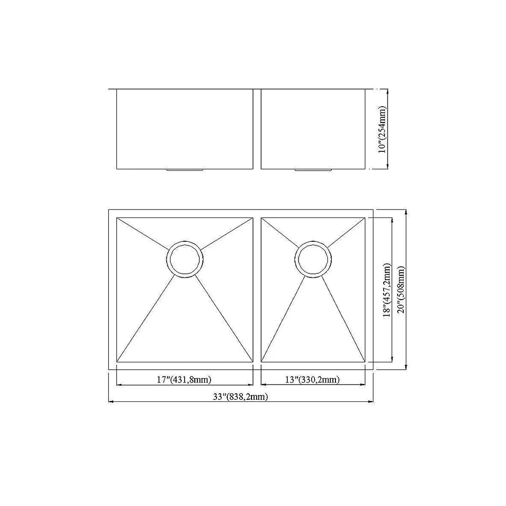 Dowell Undermount Kitchen Sizeinks Handcrafted Sizeeries-6002 3320