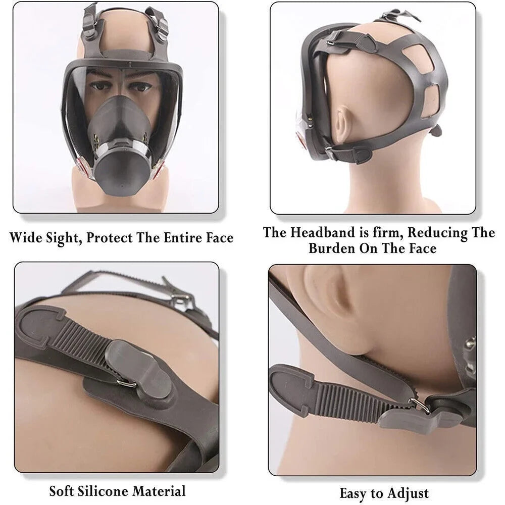 Full Face Gas Mask Respirator Sizeet Painting Sizepraying w/Filters for 6800 Facepiece