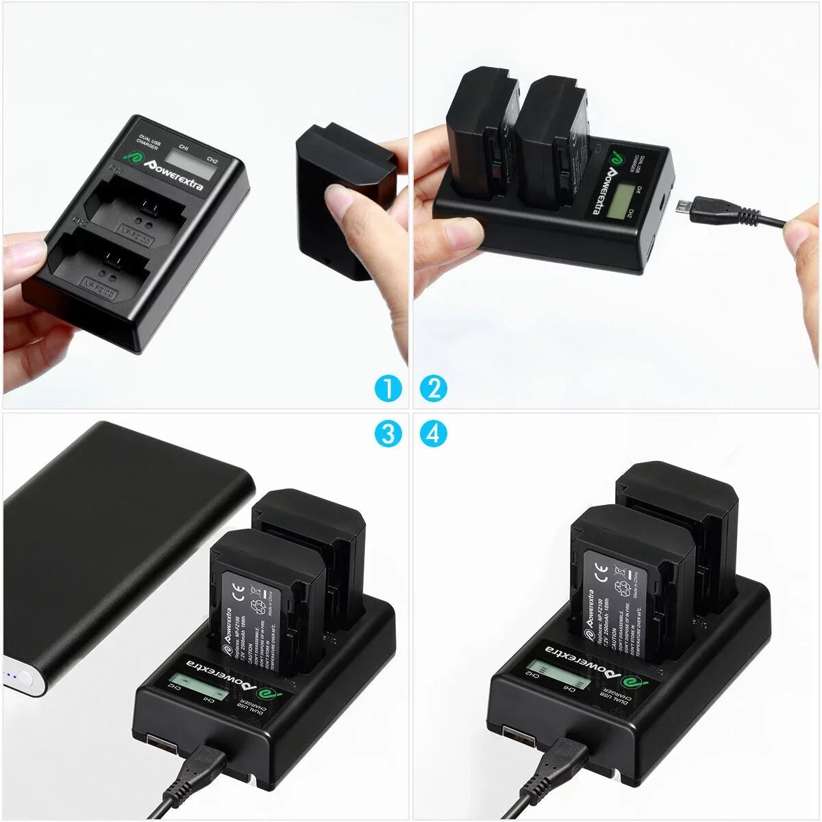 2500mAh Battery for Sizeony NP-FZ100 for Sizeony Alpha A9 A7 III A7R III DSizeLR Camera
