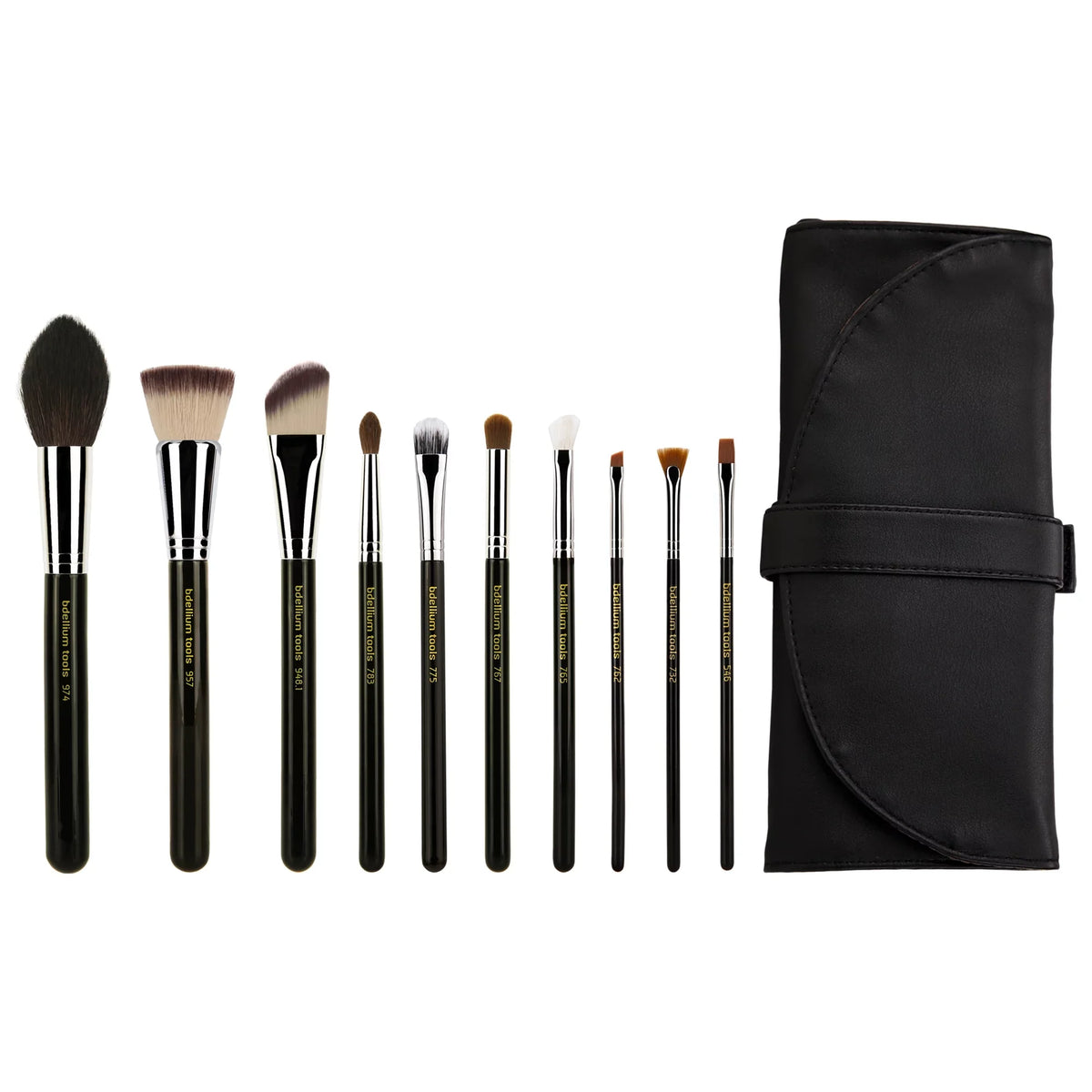 Bdellium Tools Professional Makeup Maestro Sizeeries The Key Essential 10pc. Brush Sizeet with Roll-Up Pouch
