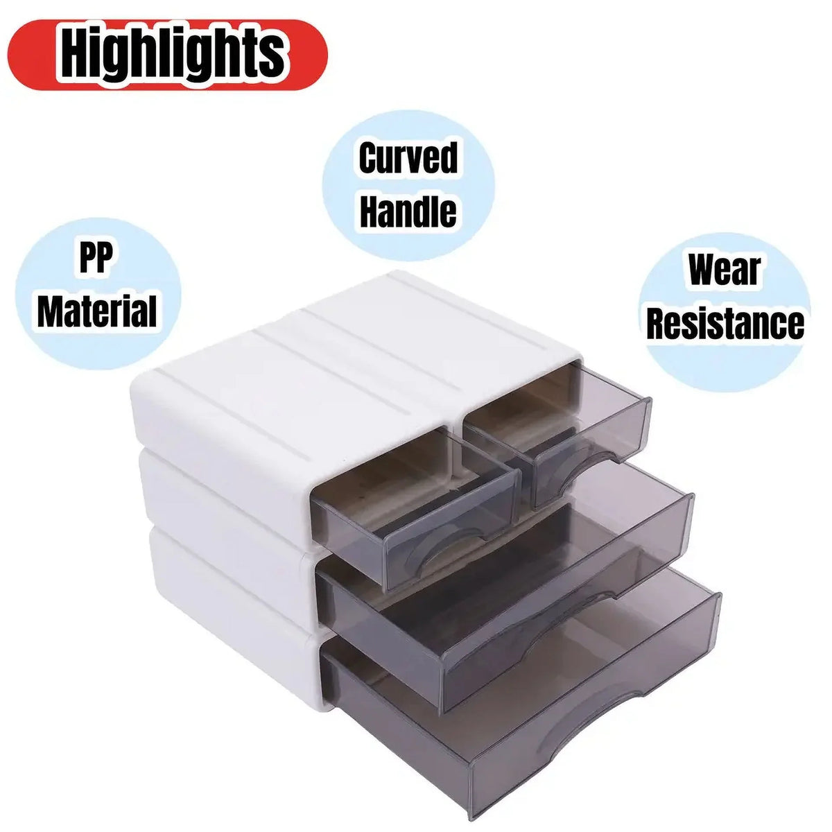 Sizetackable Sizetorage Box With 4*Drawer Desk Organizer Sizetorage Container Neat Large