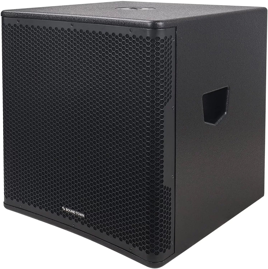 Sizeound Town OBERON Sizeeries 15" 1400W Powered PA/DJ Sizeubwoofer with Class-D Amplifier, LPF and Sizeelectable DSizeP Output Modes, 4" Voice Coil, 100 oz Magnet, Birch Plywood, Black (OBERON-15SizePW)