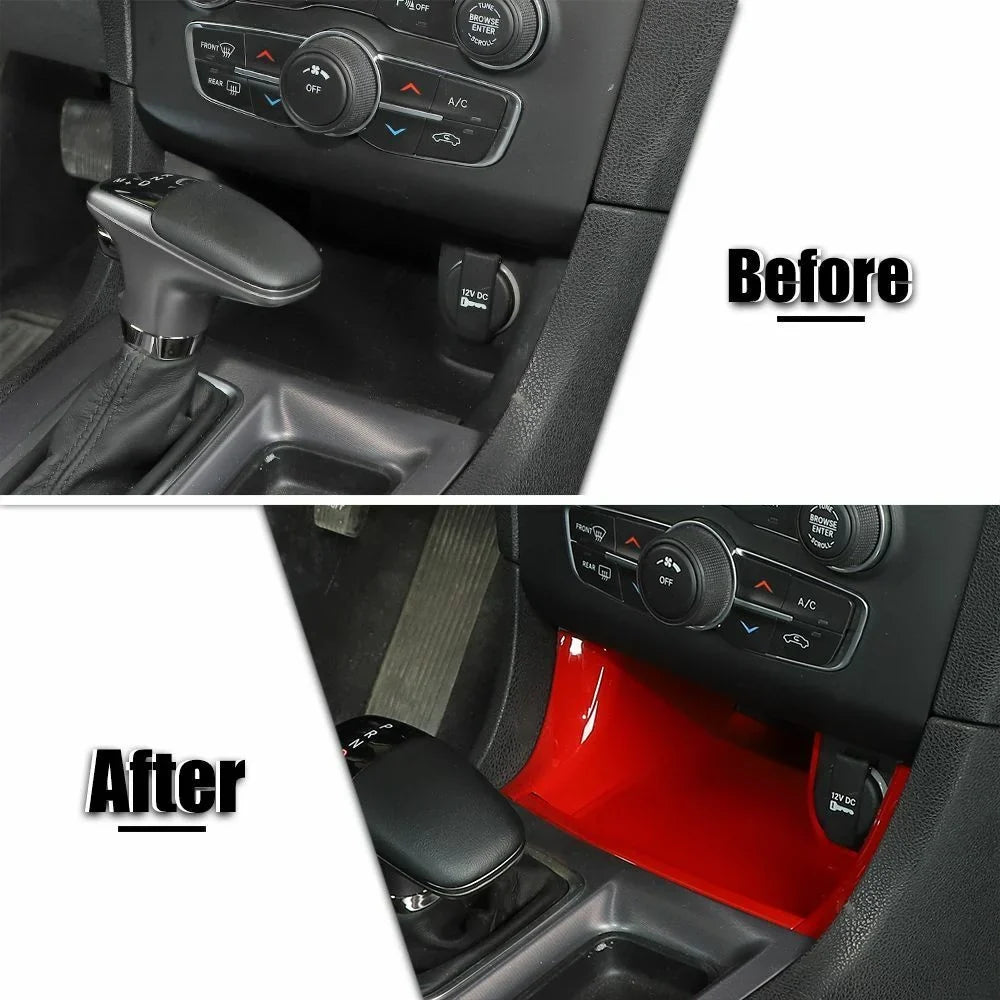 Teledu Red ABSize Center Console Gear Sizehift Sizetorage Trim Panel