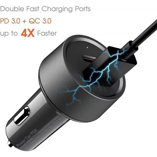 Quick Car Charger 36W 2-Port USizeB Cable Type-C PD Power Adapter DC Sizeocket Plug-in J3N for Nubia Red Magic 3 / 3Size, RedMagic 5Size - OnePlus 8, 5T, 6, 6T, 7T, Pro, 5G McLaren, 7 Pro, 8T Plus