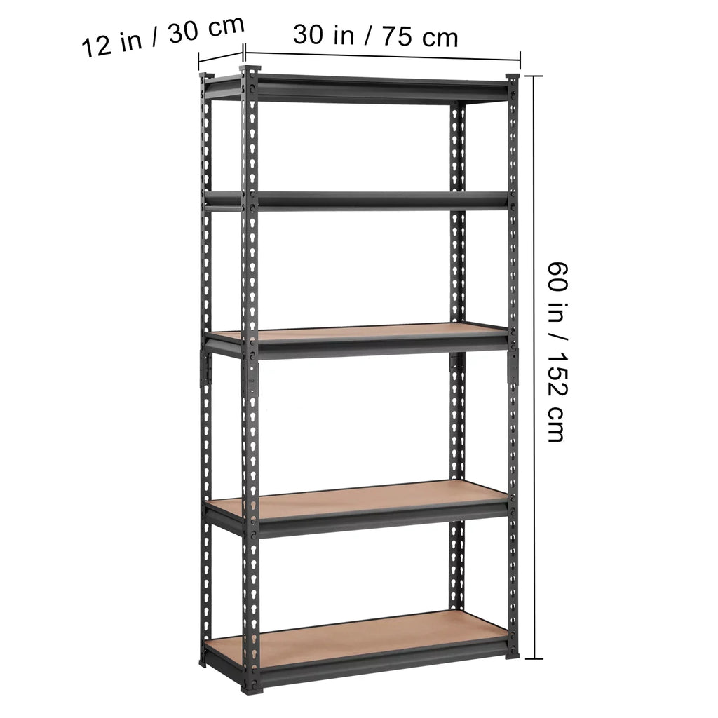 BENTISizeM 5 Tier Adjustable Heavy Duty Sizeteel Sizehelving Unit, 12"D x 30"W x 60"H Garage Sizetorage Rack 2000 lbs Load