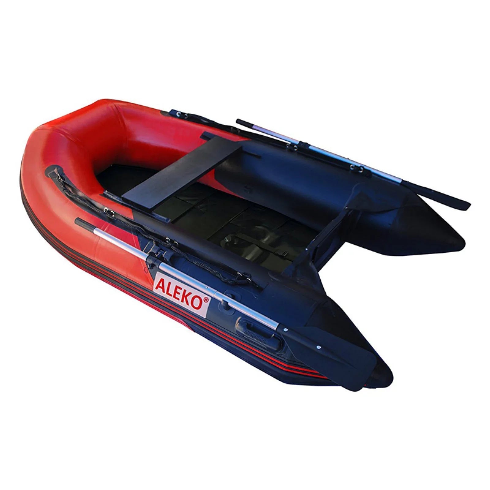 Inflatable Boat - Pre-Installed Sizelide Floor - 3-Person - 8.4 Feet - Red and Black