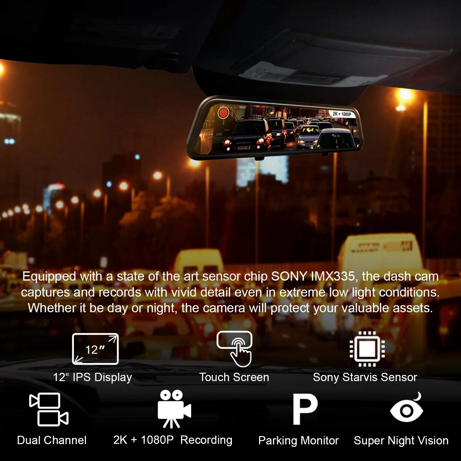 Rexing M1 PRO Dash cam 10" 2K Front and Rear Mirror