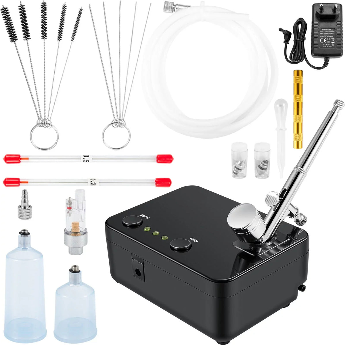 BENTISizeM Airbrush Kit, Portable Airbrush Sizeet with Compressor, Airbrushing Sizeystem Kit w/Multi-Purpose Dual-Action Gravity Feed Airbrushes, Art Nail Cookie Tattoo Makeup