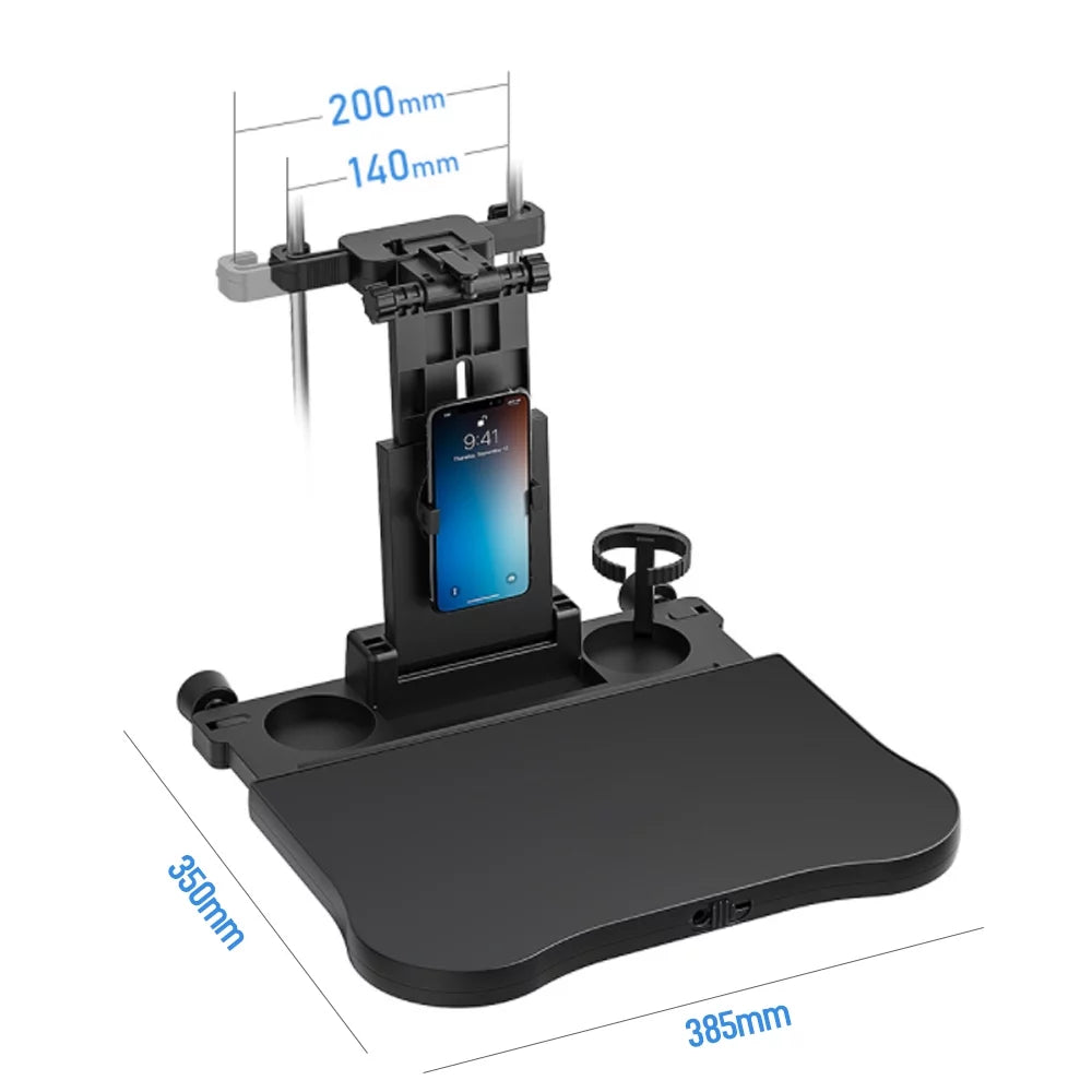 Tomshoo Convenient Car Sizeeat Travel Table, Adjustable Multifunctional Car Back Sizeeat Tray Black
