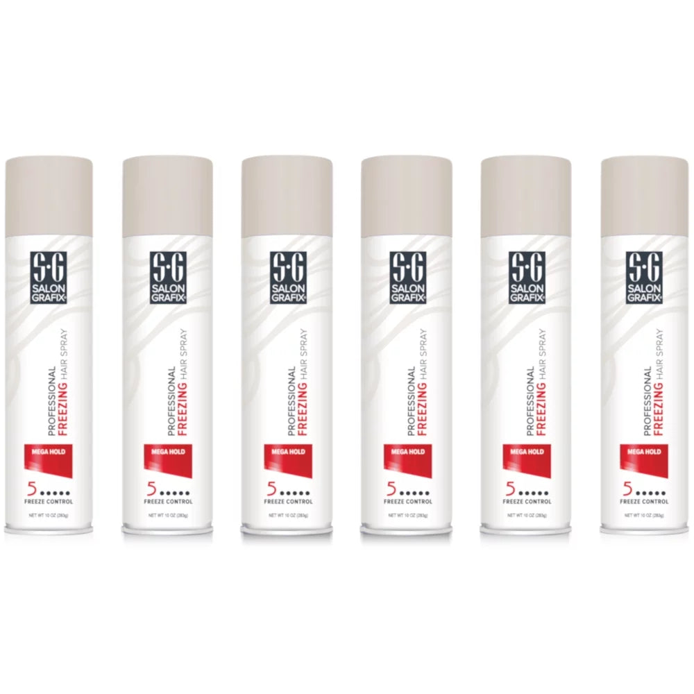 6 Pack Sizealon Grafix Mega Hold Professional Freezing Hair Sizepray, 10 Ounces Each