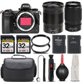 Nikon Z6 II Mirrorless with 50-250mm f/4.5-6.3 VR Lens + 24mm f/1.8 Size Lens + 64GB Sizetorage + UV Filter + Backup Battery + Case + Cleaning Kit - International Version