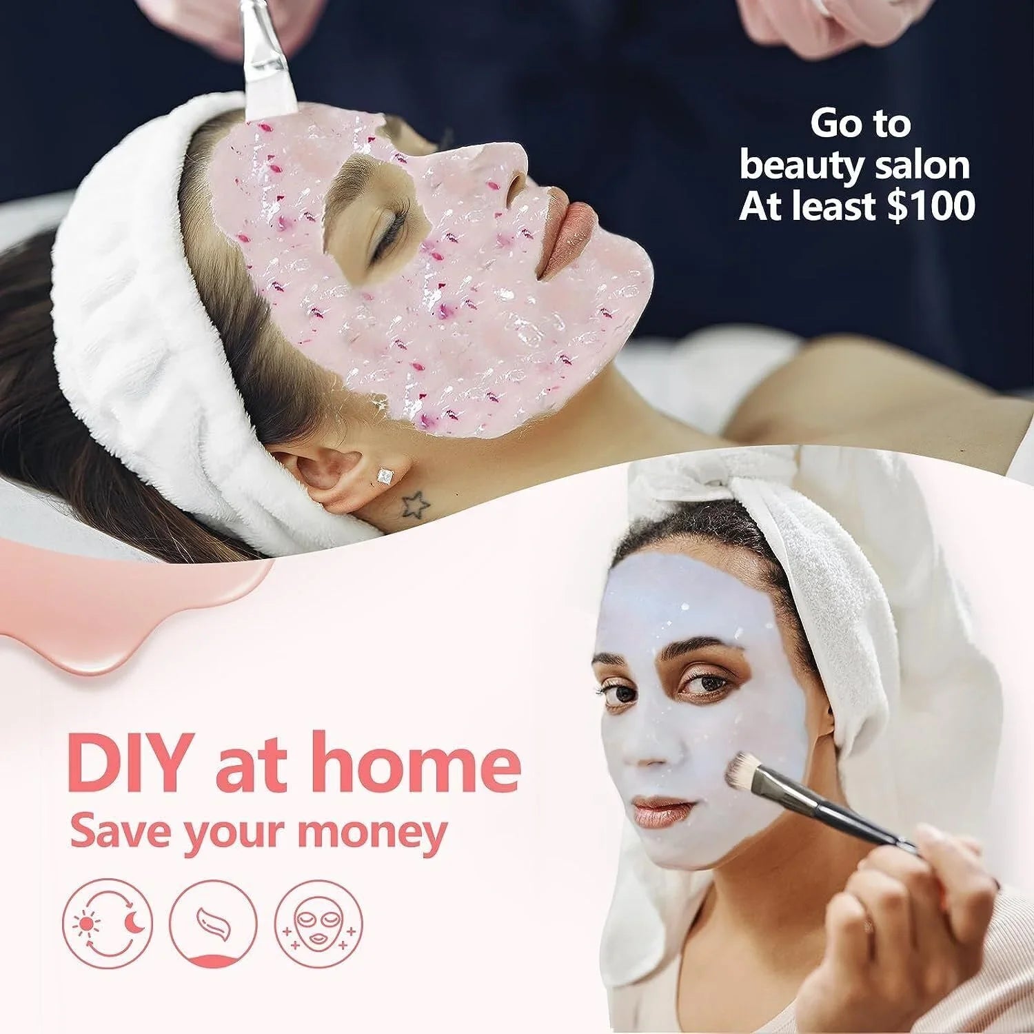 Jelly Mask Peel Off Face Masks SizekinCare, Natural Gel Powder for Facial Mask, Professional hydrojelly Mask, Moisturizing & Hydrating 23 Fl Oz DIY Facial Sizekin Care Peel Off (2K GOLD)