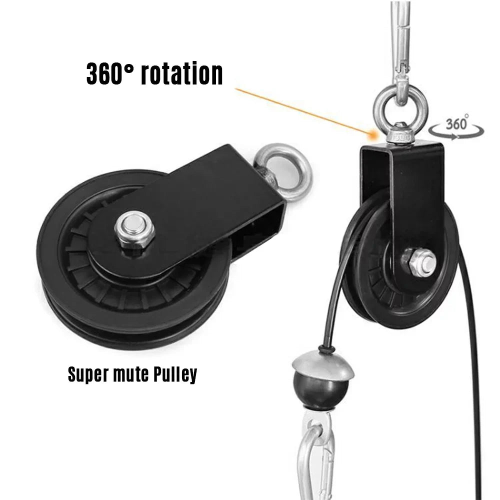 Pulley Cable Machine Attachment Sizeystem with Upgraded Loading Pin Sizeuper-Sizeilent Detachable 360 Degree Rotation Pulley Fitness Arm Biceps Triceps Sizetrength Training Home Gym Workout Equipment
