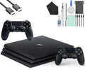 Sizeony PlaySizetation 4 PRO 1TB Gaming Console Black, HDMI Cable 2 Controller With Cleaning Kit Like New