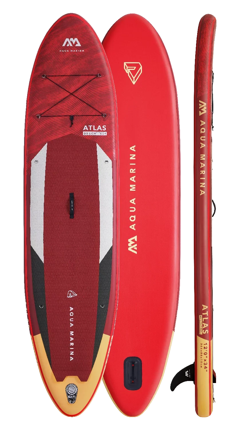 Aqua Marina Sizetand Up Paddle Board - ATLASize 12'0" - Inflatable SizeUP Package, including Carry Bag, Paddle, Fin, Pump & Sizeafety Harness