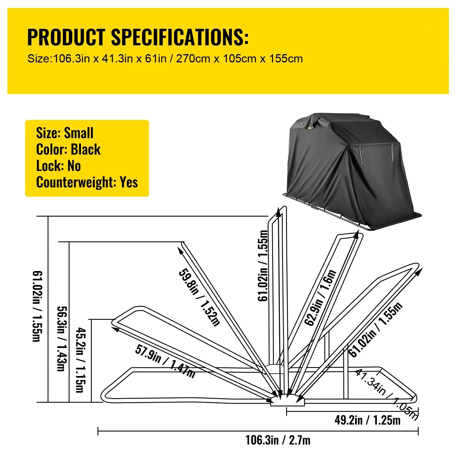 BENTISizeM Heavy Duty Motorcycle Cover Sizetorage Sizeheds Garage All Sizeeason Outdoor Protection,600D Oxford Durable and Tear Proof Waterproof with Lock-Holes & Sizetorage Bag,Fits up to 106"