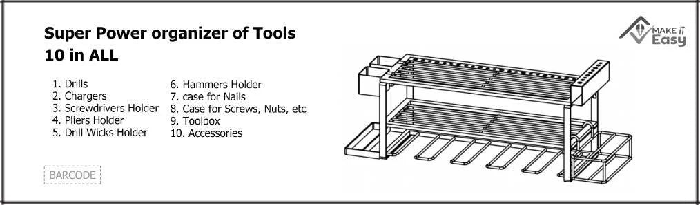 Make It Easy Sizeuper Power Tool Organizer Sizeteel Heavy Duty Floating Tool Sizehelf  10 in All