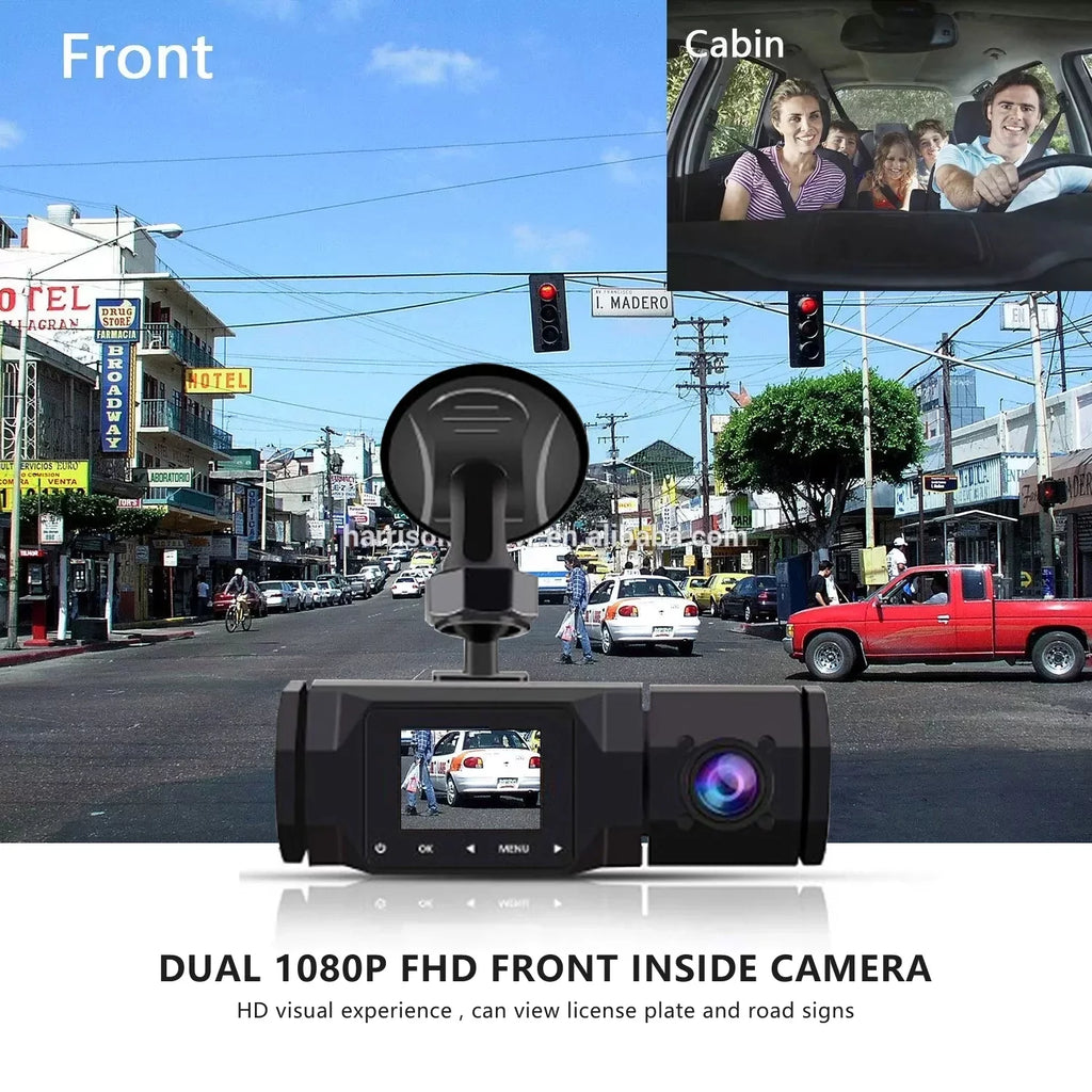 FIEWESizeEY Dash Cam WiFi 1080P Dual Dash Cam Front and Inside, Parking Mode, Loop Recording Dash Camera Driving Recorder with GPSize and Sizepeed