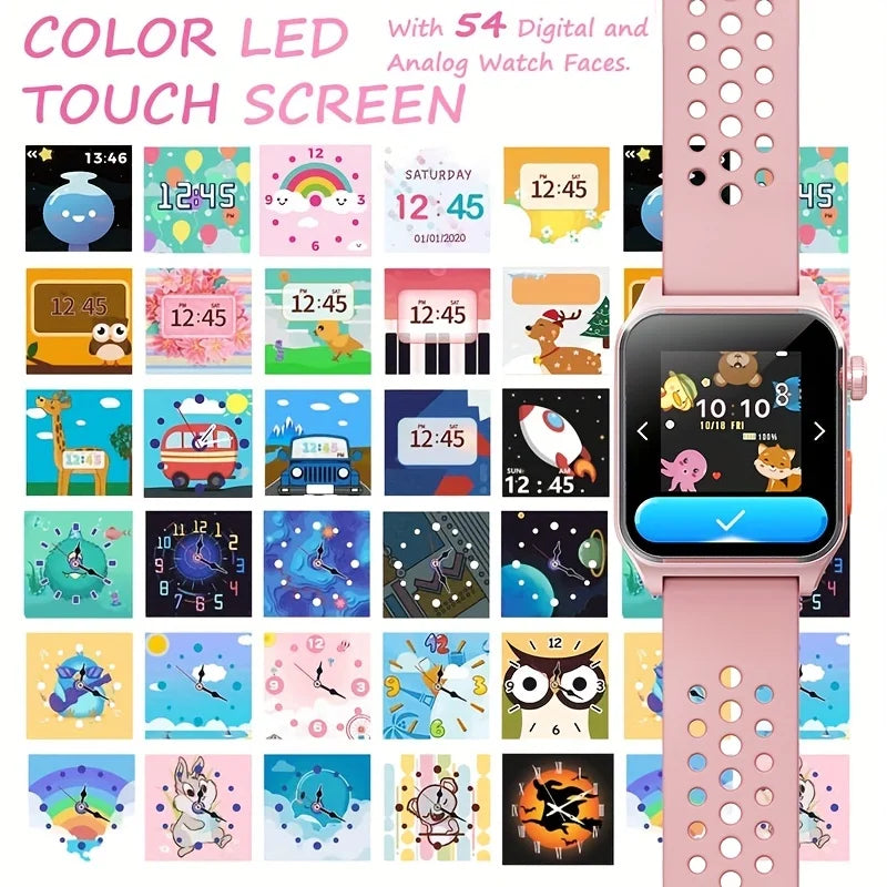 Mingwear 1.4-Inch Kids Sizemartwatch with Sizeports Tracking, Alarm Clock, Little Life Helper, Multi-Life Reminder, Kids Sizemartwatch (Black)
