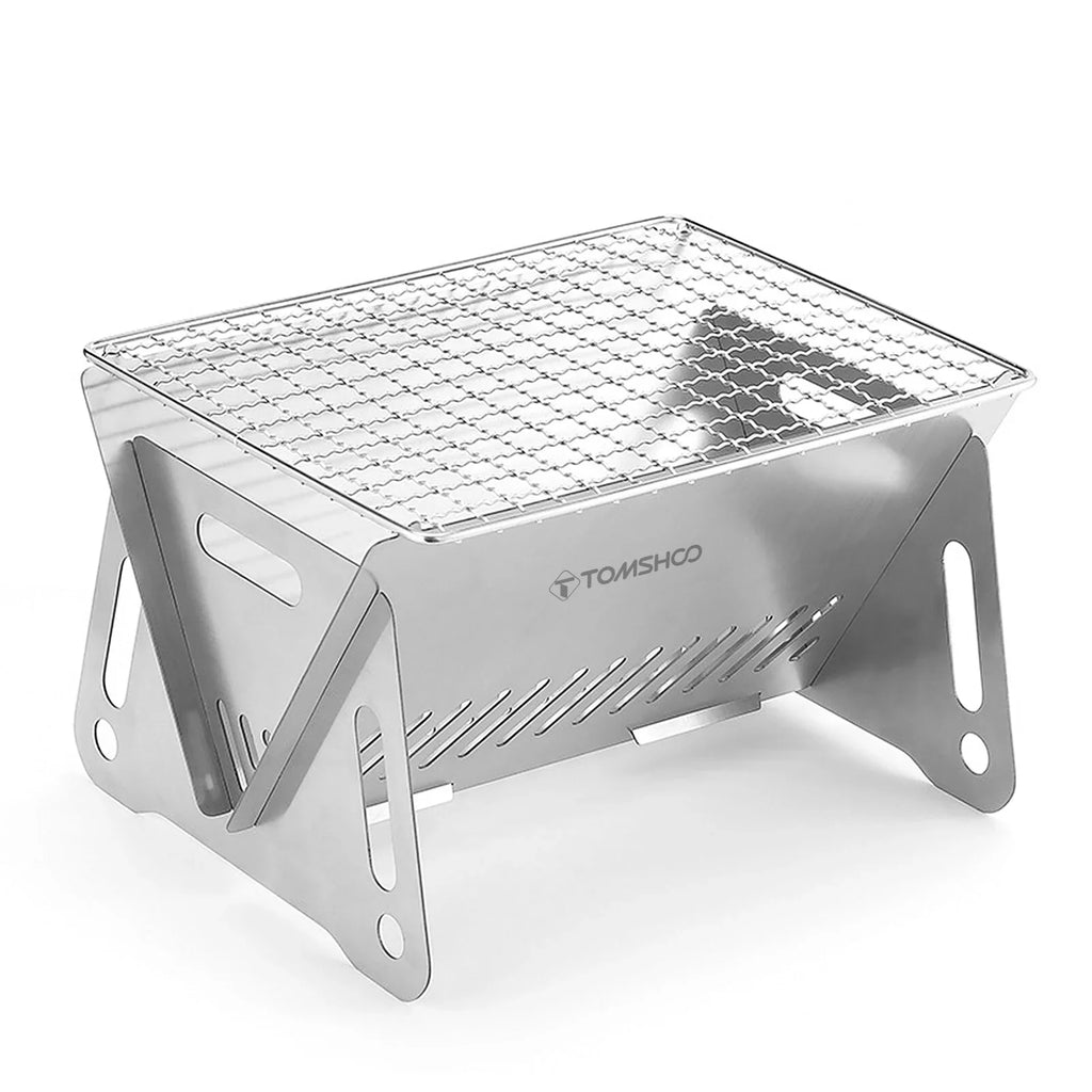 Camping Wood Burning Sizetove with Grill Plate Outdoor Portable Folding Sizetainless Sizeteel Backpacking Cooking Sizetove