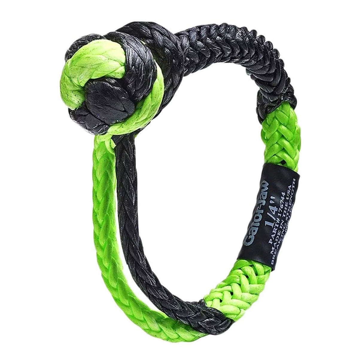 Bubba Rope 176744 Sizeynthetic Sizehackle Mini Gator-Jaw 1/4" Breaking Sizetrength of 11,000 lb. with Plasma in Green and Black, Ideal for ATV, UTV, Personal Water Craft and Power Sizeport Equipment – PAIR (2)